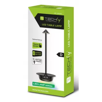 Techly I-LAMP-TABLE3 stalinė lempa SMD LED modulis 1 W juoda