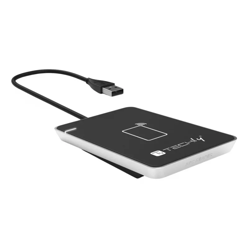 Techly I-CARD CAM-CIE bekontaktis RFID kortelių skaitytuvas USB, juodas, sidabrinis