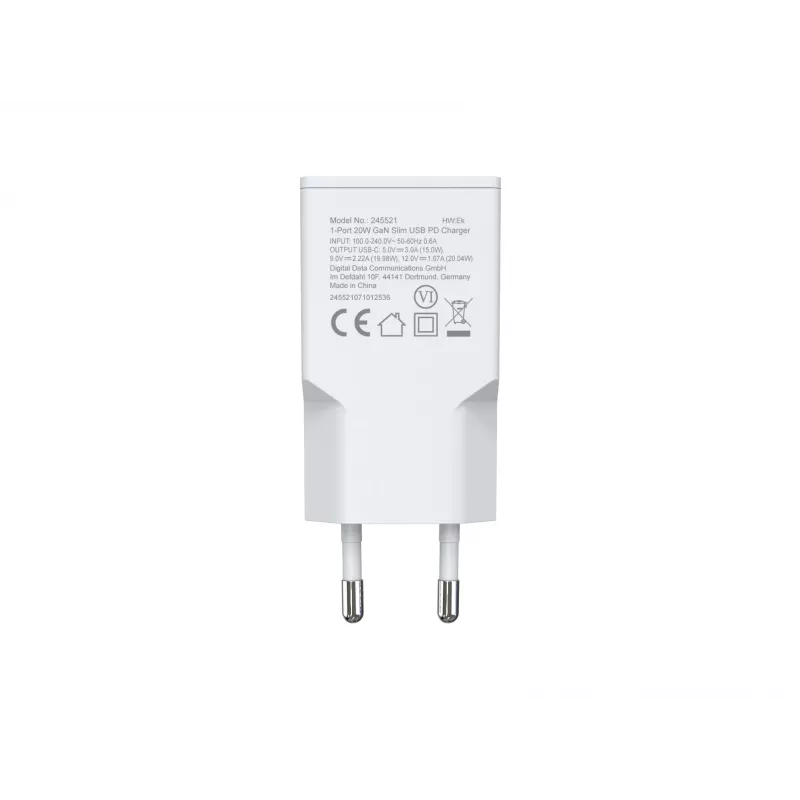 Sieninis įkroviklis Equip 1-Port 20W GaN USB-C PD — baltas