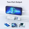 EQUIP 2-Port 20W GaN Slim USB PD Įkroviklis – USB-C x1, USB-A x1, Įvadas 100–240V, Maks. Išvestis 12V, Baltas