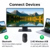 EQUIP Ambidextrous 6-Button Dual Mode Wireless Mouse, optinė 1600 DPI, RF + Bluetooth, juoda