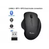 EQUIP 6 mygtukų dviejų režimų įkraunama belaidė pelė – dešinei rankai, optinė 1600 DPI, RF belaidis + Bluetooth, juoda