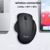 EQUIP 6 mygtukų dviejų režimų įkraunama belaidė pelė – dešinei rankai, optinė 1600 DPI, RF belaidis + Bluetooth, juoda