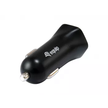 Equip 245510 automobilinis USB įkroviklis su dviem prievadais, juodas