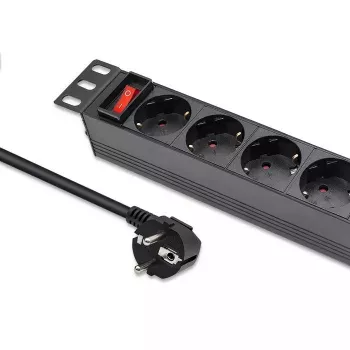 Maitinimo juosta QOLTEC 54603 – 1U montuojama stove, 16A įėjimas, 4× SCHUKO lizdai