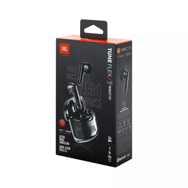 JBL Tune Flex belaidės ausinės TWS, į ausį, juodos