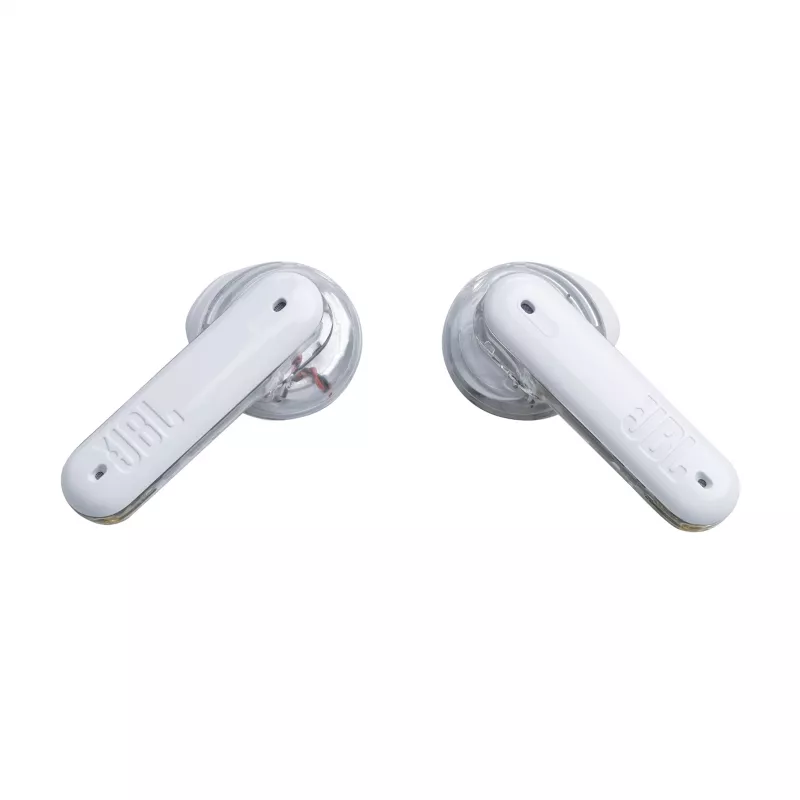 JBL Tune Flex Ghost Edition ausinės True Wireless Stereo (TWS) Į ausis Skambučiai/Muzika Bluetooth Permatomos, Baltos