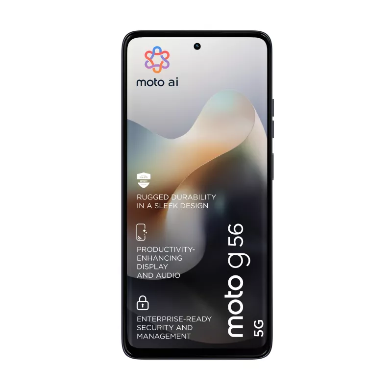 Išmanusis telefonas MOTOROLA moto g56 5G 6,72 colio (17,1 cm) Hibridinė Dual SIM, MediaTek Dimensity 7060 2,6 GHz, 8 GB RAM, 256 GB, 5200 mAh, Juoda