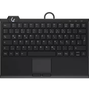 Klaviatūra KeySonic KSK-5210ELU (DE) USB, QWERTZ, juoda, su foniniu apšvietimu