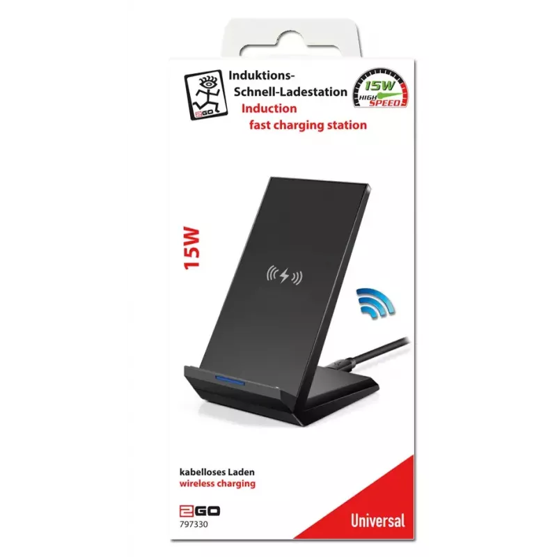 Įkroviklis 2GO 797330 Smartphone Black USB belaidis greitasis įkrovimas