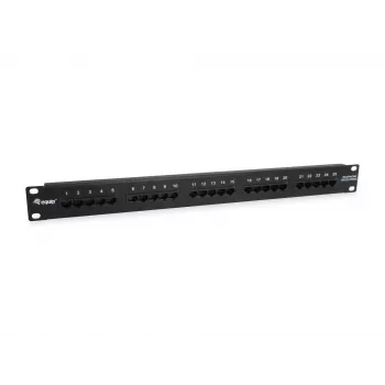 Equip 25 prievadų Cat.3 RJ45 ISDN skirstymo skydelis, juodas