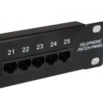 Equip 25 prievadų Cat.3 RJ45 ISDN skirstymo skydelis, juodas
