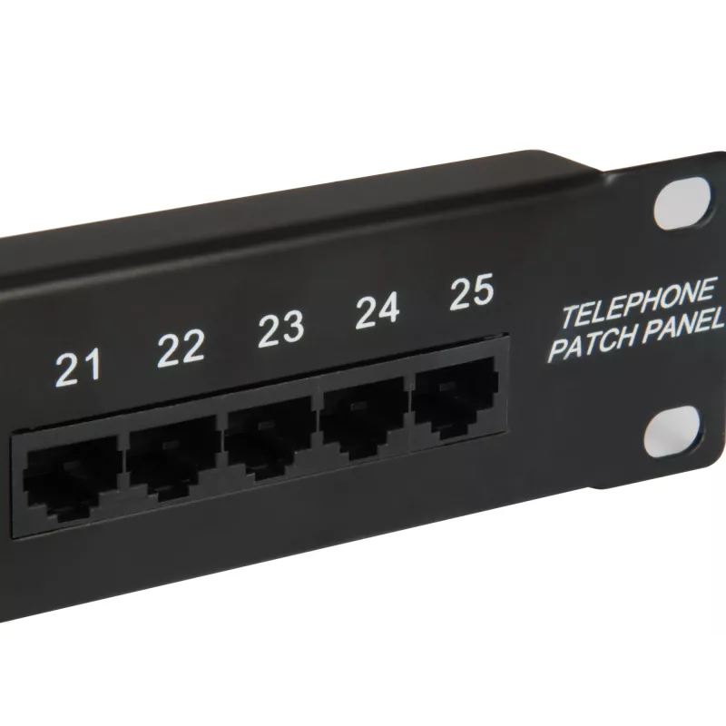 Equip 25 prievadų Cat.3 RJ45 ISDN skirstymo skydelis, juodas