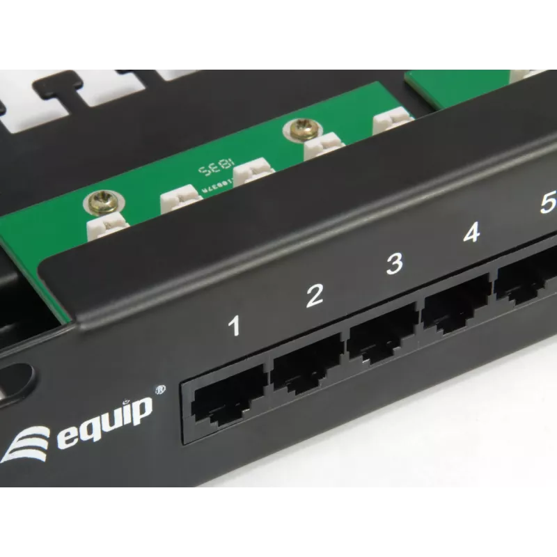 Equip 25 prievadų Cat.3 RJ45 ISDN skirstymo skydelis, juodas