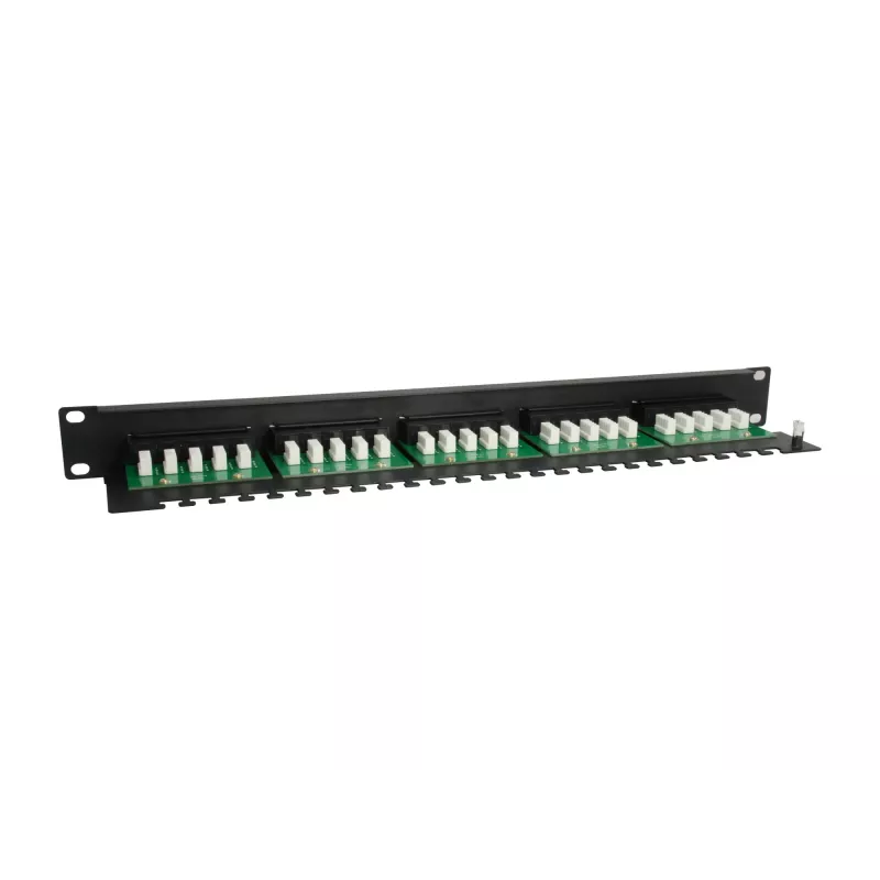 Equip 25 prievadų Cat.3 RJ45 ISDN skirstymo skydelis, juodas