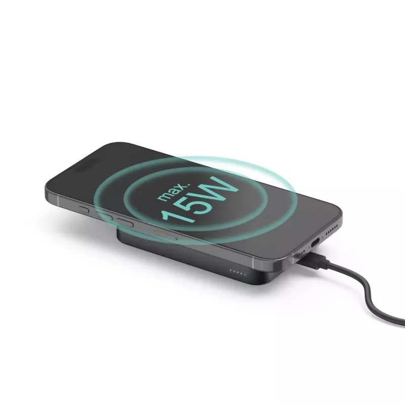 Hama 00201752 Power Bank 10000 mAh su belaidžiu įkrovimu, antracitas