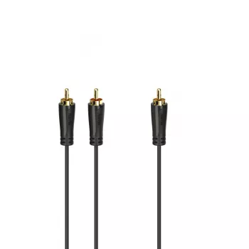Garso kabelis Hama 00205097 5m RCA 2 x RCA Kištukas Auksuotas Juodas