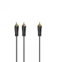 Garso kabelis Hama 00205097 5m RCA 2 x RCA Kištukas Auksuotas Juodas