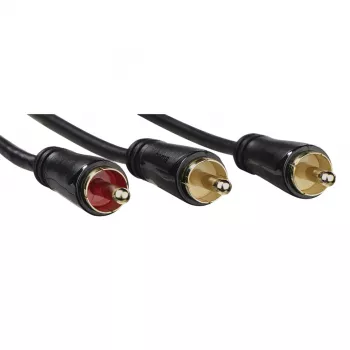 Garso kabelis Hama 00205097 5m RCA 2 x RCA Kištukas Auksuotas Juodas