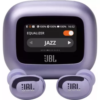“JBL Live Buds 3” belaidės ausinės į ausis, skirtos pokalbiams, muzikai, sportui ir kasdieniam naudojimui, violetinės spalvos