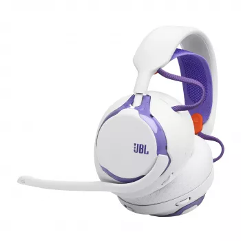 Žaidimų ausinės JBL Quantum 650 – belaidės Bluetooth, USB-C, uždedamos, lankeliu, baltos, 20–20000 Hz