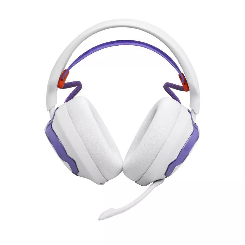 Žaidimų ausinės JBL Quantum 650 – belaidės Bluetooth, USB-C, uždedamos, lankeliu, baltos, 20–20000 Hz