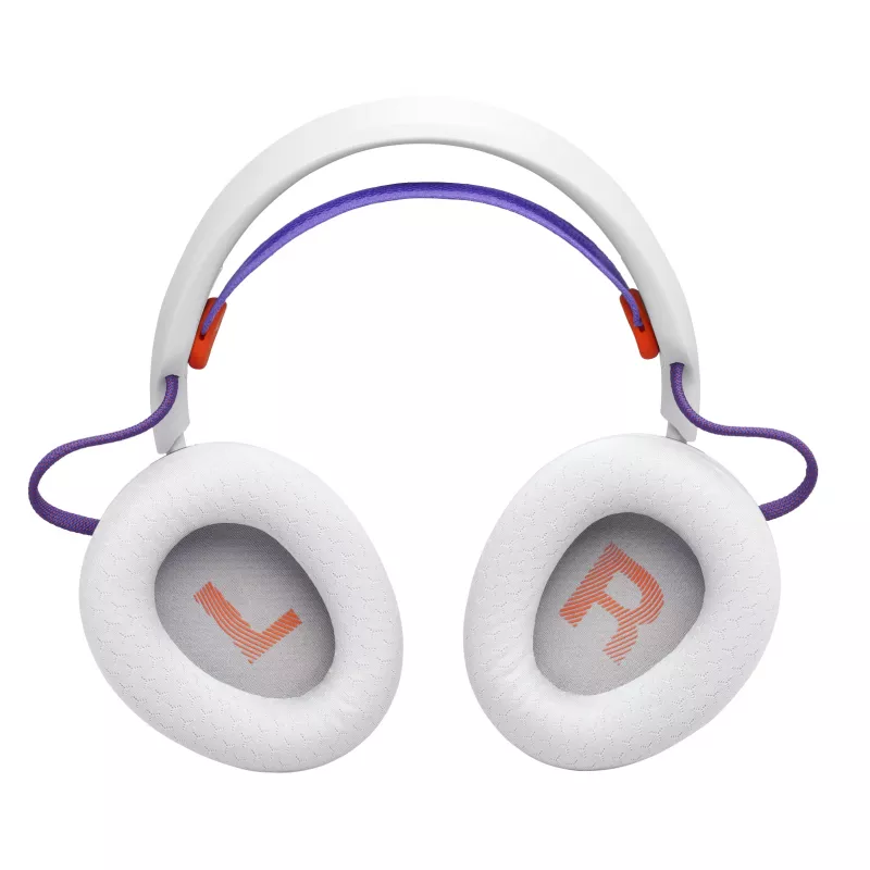 Žaidimų ausinės JBL Quantum 650 – belaidės Bluetooth, USB-C, uždedamos, lankeliu, baltos, 20–20000 Hz