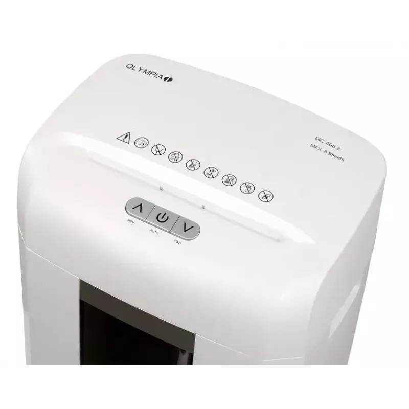 Popieriaus smulkintuvas Olympia MC 408.2 mikro pjūvis 22 cm baltas