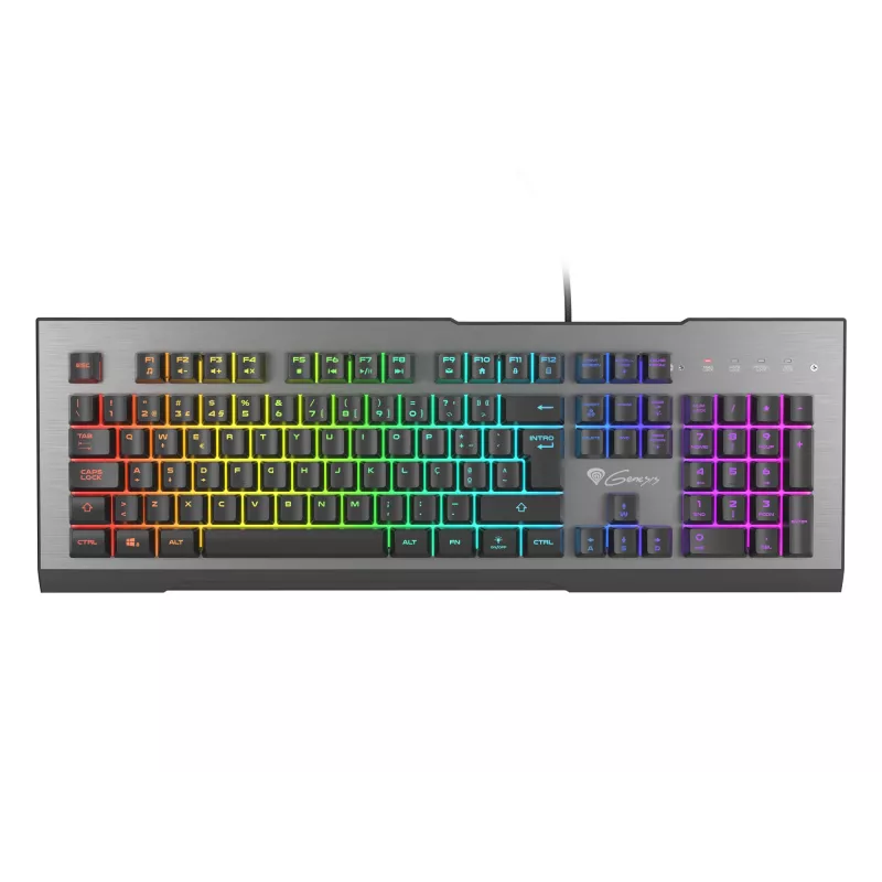 GENESIS Rhod 500 RGB klaviatūra žaidimams USB QWERTY juoda, sidabrinė