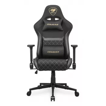 Universali žaidimų kėdė COUGAR Armor One V2 Gold F, paminkštinta sėdynė, juoda/auksinė