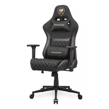 Universali žaidimų kėdė COUGAR Armor One V2 Gold F, paminkštinta sėdynė, juoda/auksinė