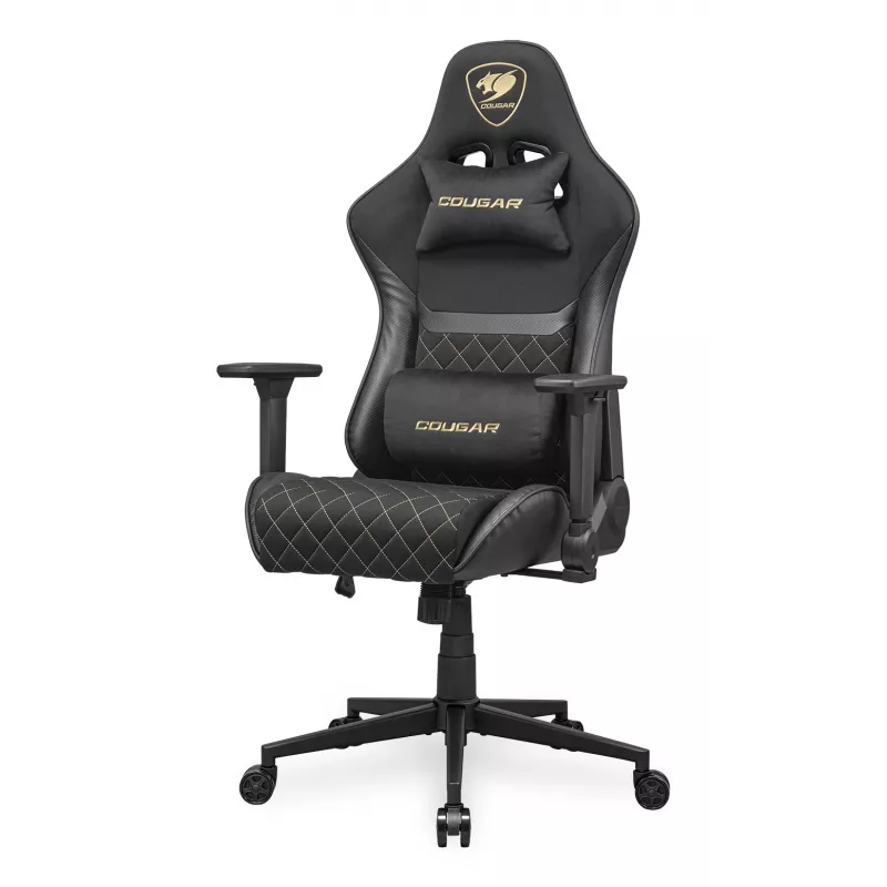 Universali žaidimų kėdė COUGAR Armor One V2 Gold F, paminkštinta sėdynė, juoda/auksinė