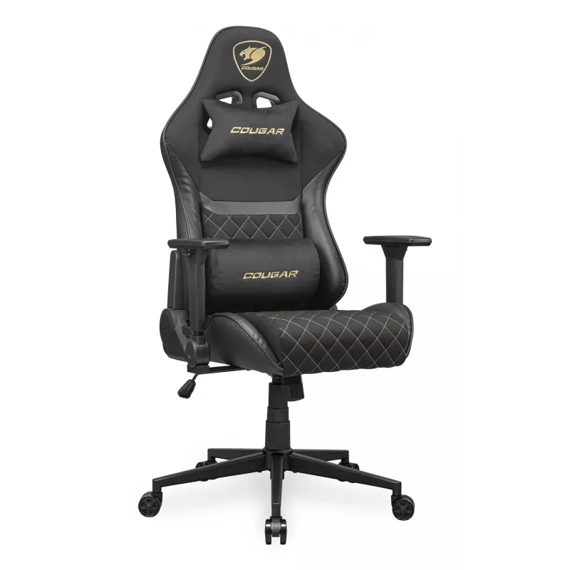 Universali žaidimų kėdė COUGAR Armor One V2 Gold F, paminkštinta sėdynė, juoda/auksinė