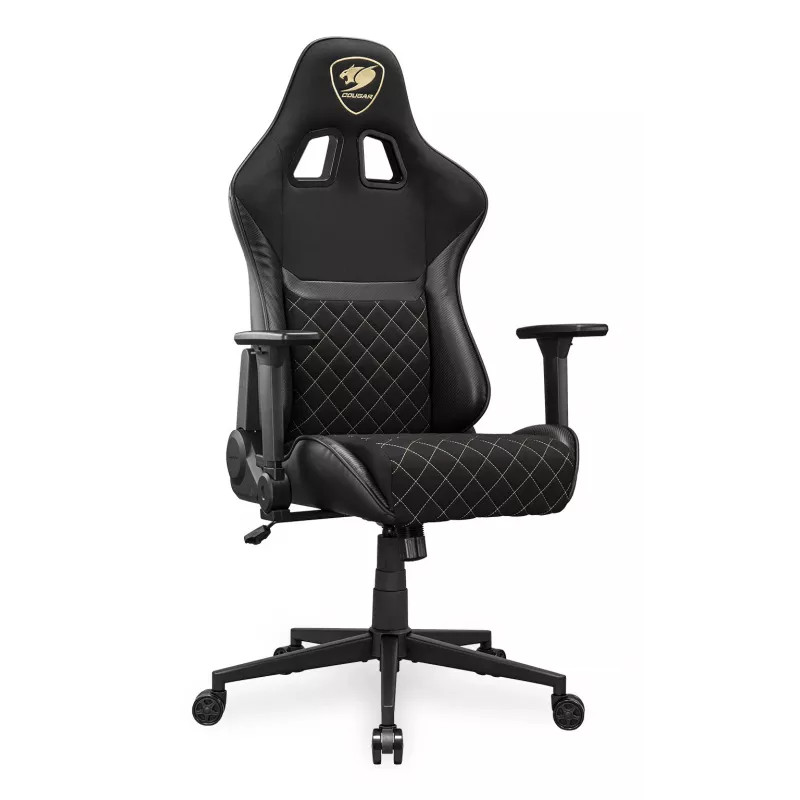 Universali žaidimų kėdė COUGAR Armor One V2 Gold F, paminkštinta sėdynė, juoda/auksinė