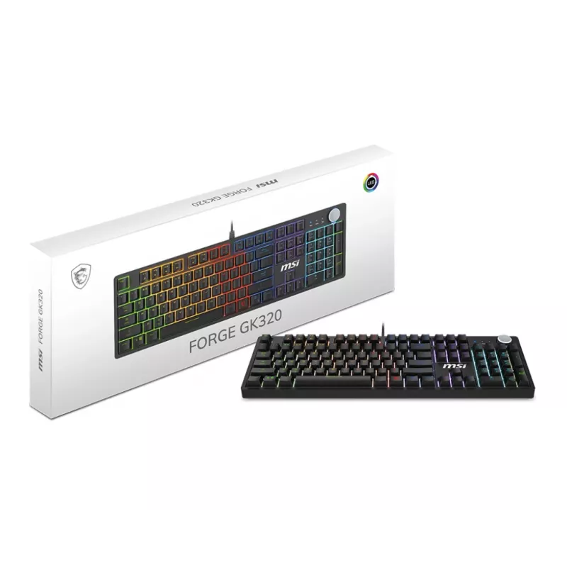 MSI FORGE GK320 RED klaviatūra, mechaninė, USB, QWERTY, anglų, juoda