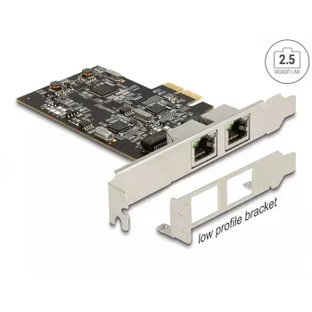 DeLOCK PCI Express x2 kortelė su 2 x RJ45 2.5 Gigabit LAN i225