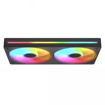 COUGAR Unity240-FB Vieno rėmo 240 mm ARGB PWM ventiliatorius su atvirkštiniu srautu ir sraigtiniu kabeliu, juodas