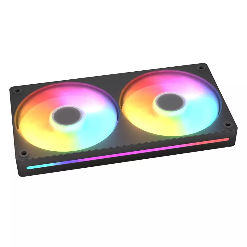 COUGAR Unity240-FB Vieno rėmo 240 mm ARGB PWM ventiliatorius su atvirkštiniu srautu ir sraigtiniu kabeliu, juodas
