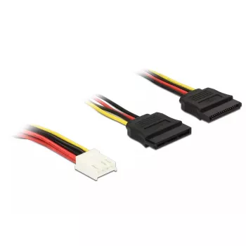 Laidas DeLOCK 0,3 m Floppy 4p/2x SATA 15p