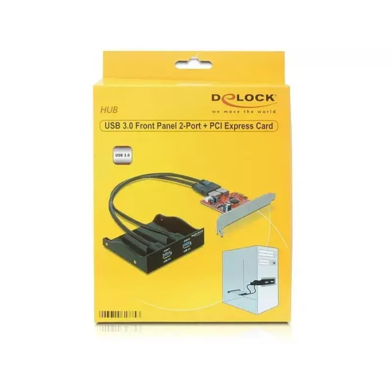 Delock 61775 USB 3.2 Gen 1 sąsajos plokštė su priekiniu skydeliu