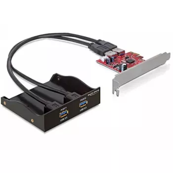 Delock 61775 USB 3.2 Gen 1 sąsajos plokštė su priekiniu skydeliu