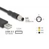 DeLOCK jutiklio/vykdiklio kabelis 1,8 m M8 USB 2.0 Type-A juodas 64258