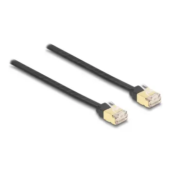 DeLOCK RJ45 įtraukiamas kabelis Cat.6A STP 1,5 m juodai geltonas