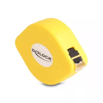 DeLOCK RJ45 įtraukiamas kabelis Cat.6A STP 1,5 m juodai geltonas