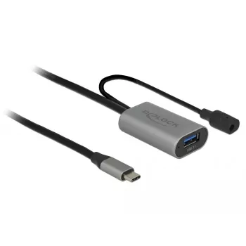 USB ilginimo laidas DeLOCK 85391 USB 3.2 Gen 1 5 m USB A USB C juodai pilkas