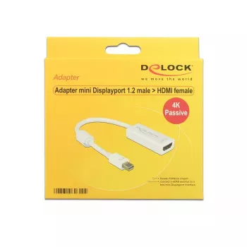 Vaizdo kabelio adapteris DeLOCK 62614 Mini DisplayPort į HDMI Type A Baltas 0,2 m