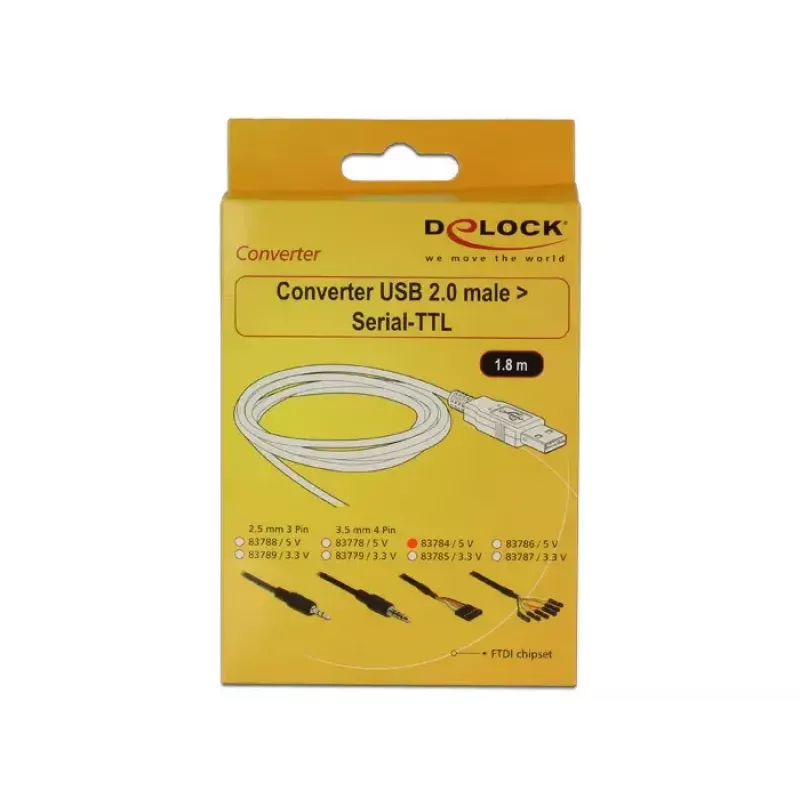 USB laidas DeLOCK 1,8 m USB 2.0-A / TTL 6 kontaktų juodas