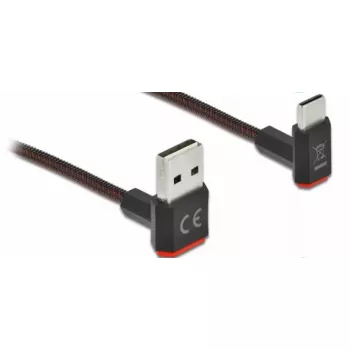 USB 2.0 kabelis DeLOCK EASY-USB 85278 Type-A (apverčiamas) į Type-C, 2 m, juodas