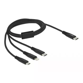 USB įkrovimo laidas DeLOCK 87149 3 in 1 USB Type-C į Lightning Micro USB 1 m