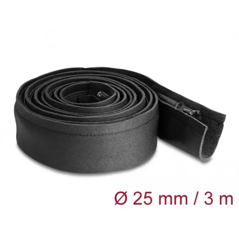 DeLOCK Neopreninis kabelių movimas lankstus su užtrauktuku 3 m x 100 mm juodas